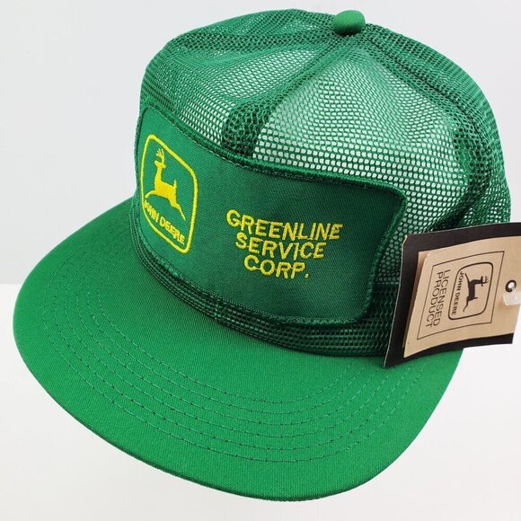 John Deere Vintage Snapback Hat K-Products Full Mesh Greenline Service Patch NWT - Picture 1 of 13